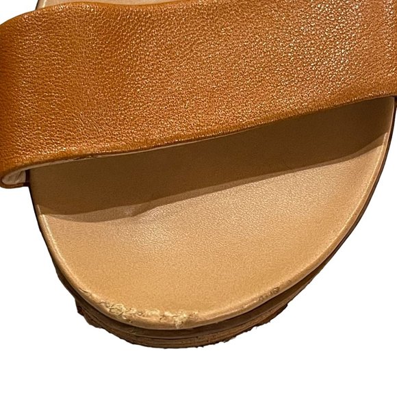 Steve Madden Gaiya Leather Brown Wedge Platform Sandals Size 7.5M - Picture 5 of 8